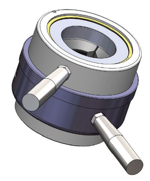 A Component in Silver and Grey Cross Section